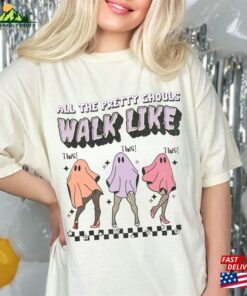 Halloween Girls Night Out Comfort Colors Pretty Ghouls Walk Like This Sweatshirt Classic 3
