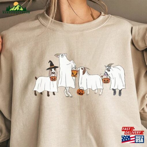 Halloween Goat Sweatshirt Sweater 2023 Happy Hoodie Classic