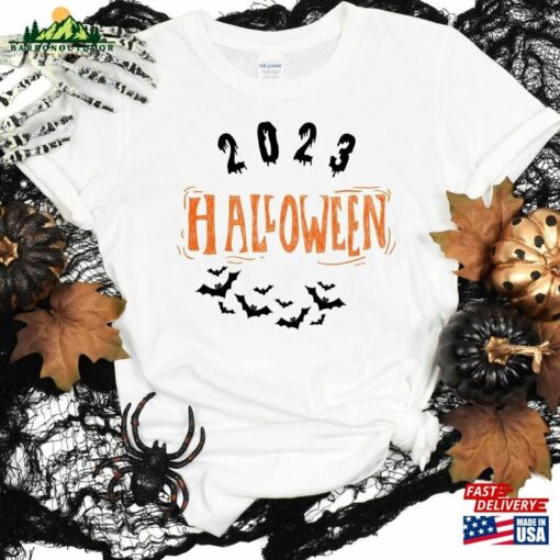 Halloween Holiday Short Sleeve Tee T-Shirt’23 2023 Memories Spooky Scary Fall Bats Unisex