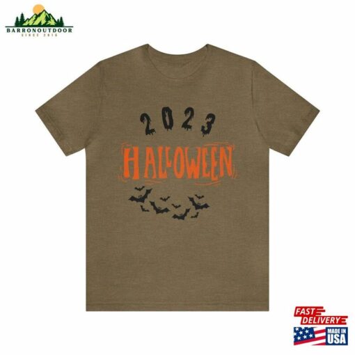 Halloween Holiday Short Sleeve Tee T-Shirt’23 2023 Memories Spooky Scary Fall Bats Unisex