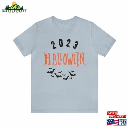 Halloween Holiday Short Sleeve Tee T-Shirt’23 2023 Memories Spooky Scary Fall Bats Unisex