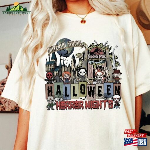 Halloween Horror Nights Universal Studios Comfort Shirt Characters Scary Movie Tee Unisex Classic