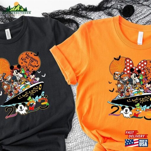 Halloween On The High Seas Cruise 2023 Shirt Disney Line T-Shirt Mickey Minnie Friends Unisex