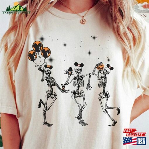 Halloween Party Dancing Skeleton Disney Mickey Comfort Colors Shirt Disneyland Fall Gift Classic Sweatshirt