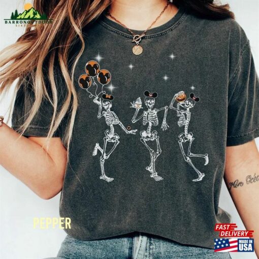 Halloween Party Dancing Skeleton Disney Mickey Ears Comfort Colors Shirt Disneyland Fall Gift Sweatshirt Hoodie