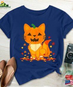 Halloween Shirt Cat Face Jack O Lantern Happy T-Shirt Classic