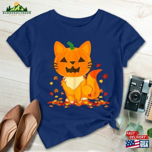 Halloween Shirt Cat Face Jack O Lantern Happy T-Shirt Classic