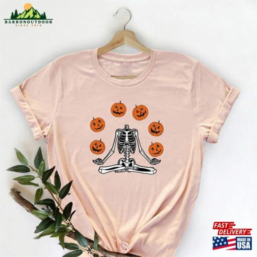 Halloween Skeleton T-Shirt Pumpkin Shirt For Women Sweatshirt Classic