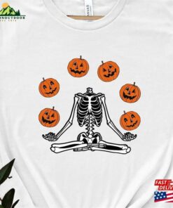 Halloween Skeleton T-Shirt Pumpkin Shirt For Women Sweatshirt Classic
