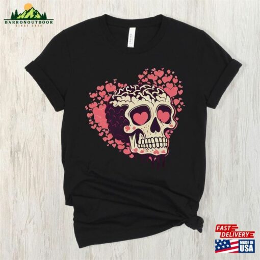 Halloween Skull Valentine Shirt 2023 Funny Heart Tshirt For Women Kids Classic Sweatshirt