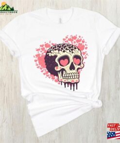 Halloween Skull Valentine Shirt 2023 Funny Heart Tshirt For Women Kids Classic Sweatshirt