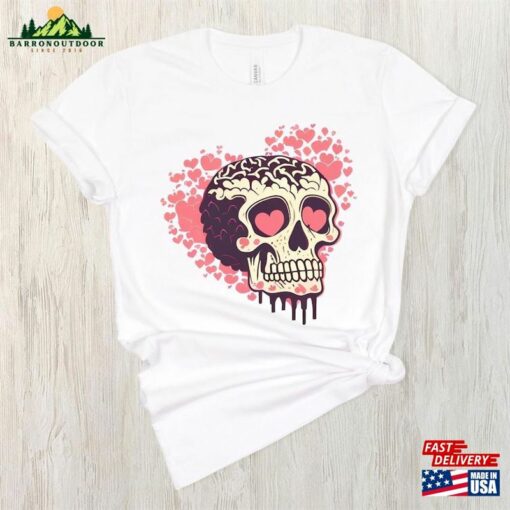 Halloween Skull Valentine Shirt 2023 Funny Heart Tshirt For Women Kids Classic Sweatshirt