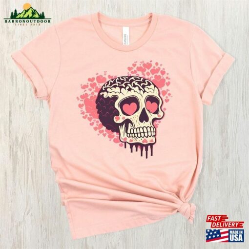 Halloween Skull Valentine Shirt 2023 Funny Heart Tshirt For Women Kids Classic Sweatshirt