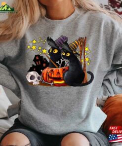 Halloween Sweatshirt Cat Ghost Shirt Classic T Shirt 3