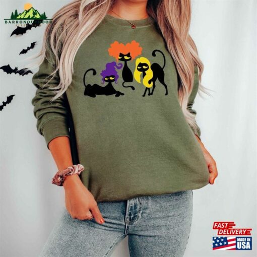 Halloween Sweatshirt Cat Ghost Shirt Hoodie Classic