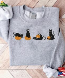 Halloween Sweatshirt Cat Ghost Shirt Hoodie Unisex