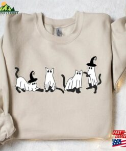 Halloween Sweatshirt Cat Ghost Shirt T-Shirt