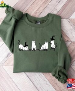 Halloween Sweatshirt Cat Ghost Shirt T Shirt 3