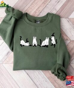 Halloween Sweatshirt Cat Ghost Shirt T-Shirt Classic