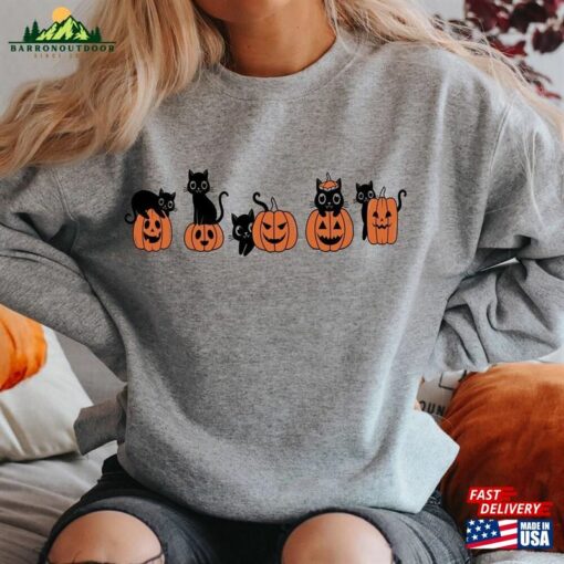 Halloween Sweatshirt Cat Ghost Shirt Unisex Hoodie