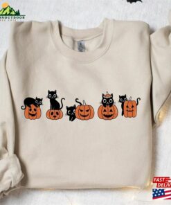 Halloween Sweatshirt Cat Ghost Shirt Unisex Hoodie