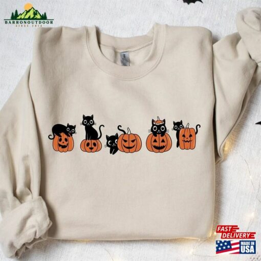 Halloween Sweatshirt Cat Ghost Shirt Unisex Hoodie