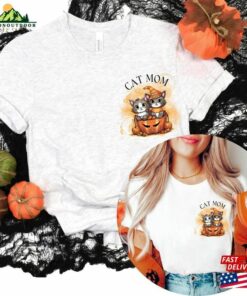 Halloween Sweatshirt Cat Mom Ghost T-Shirt Hoodie Classic