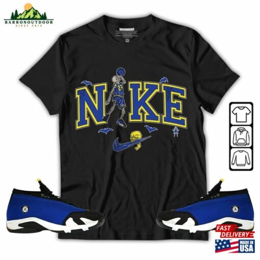 Halloween Swoosh Unisex Shirt To Match Sneaker 2023 Blue Laney 14S Tee Jordan 14 T-Shirt Hoodie Sweatshirt Classic