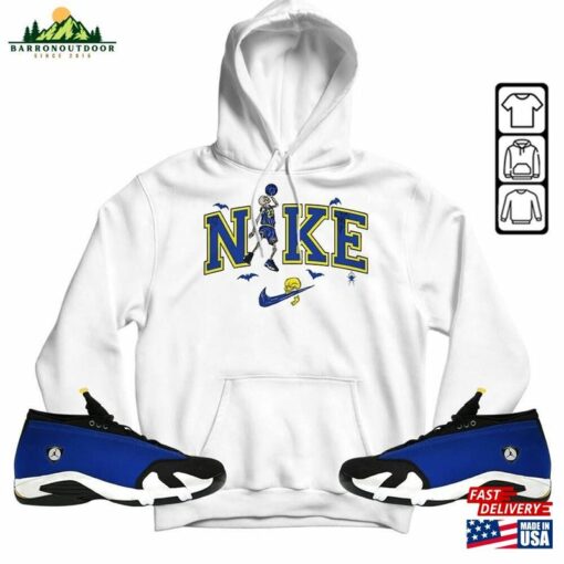 Halloween Swoosh Unisex Shirt To Match Sneaker 2023 Blue Laney 14S Tee Jordan 14 T-Shirt Hoodie Sweatshirt Classic