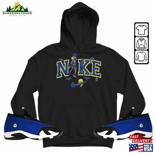 Halloween Swoosh Unisex Shirt To Match Sneaker 2023 Blue Laney 14S Tee Jordan 14 T-Shirt Hoodie Sweatshirt Classic