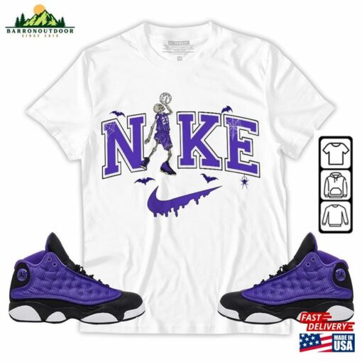 Halloween Swoosh Unisex Shirt To Match Sneaker Purple Venom 13S Tee Aj 13 T-Shirt Hoodie