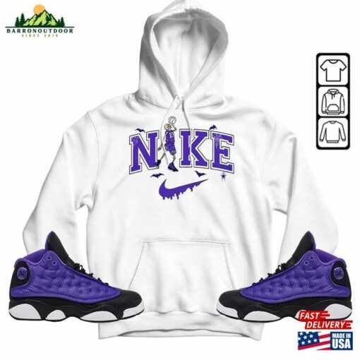 Halloween Swoosh Unisex Shirt To Match Sneaker Purple Venom 13S Tee Aj 13 T-Shirt Hoodie