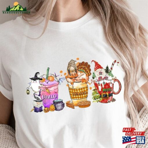 Happy Hallothanksmas 2023 Shirt Funny Halloween Tee Fall Coffee Classic Sweatshirt