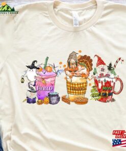 Happy Hallothanksmas 2023 Shirt Funny Halloween Tee Fall Coffee Classic Sweatshirt