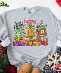 Happy Hallothanksmas Grinch Sweatshirts Halloween Thanksgiving Christmas Shirt Funny Classic Hoodie Happy Hallothanksmas Grinch Sweatshirts Halloween Thanksgiving Christmas Shirt Funny Classic Hoodie