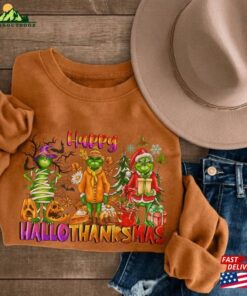 Happy Hallothanksmas Grinch Sweatshirts Halloween Thanksgiving Christmas Shirt Funny Classic Hoodie 3 Happy Hallothanksmas Grinch Sweatshirts Halloween Thanksgiving Christmas Shirt Funny Classic Hoodie 4