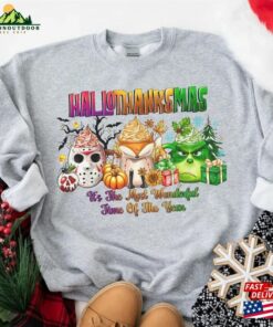 Happy Hallothanksmas Grinch Sweatshirts Halloween Thanksgiving Christmas Shirt Funny T-Shirt Classic 3 Happy Hallothanksmas Grinch Sweatshirts Halloween Thanksgiving Christmas Shirt Funny T Shirt Classic 4