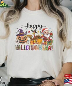 Happy Hallothanksmas Shirt Funny Halloween Comfort Colors T-Shirt Thanksgiving Sweatshirt Hoodie Happy Hallothanksmas Shirt Funny Halloween Comfort Colors T-Shirt Thanksgiving Sweatshirt Hoodie