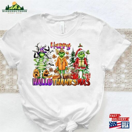 Happy Hallothanksmas Shirt Halloween Christmas T-Shirt Classic