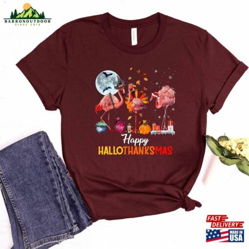 Happy Hallothanksmas Shirt Halloween Thanksgiving T-Shirt Unisex