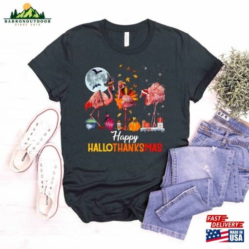 Happy Hallothanksmas Shirt Halloween Thanksgiving T-Shirt Unisex