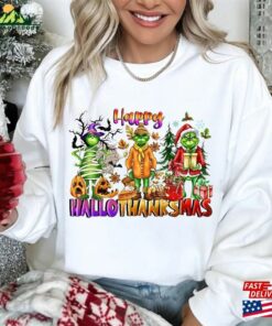 Happy Hallothanksmas Sweatshirt Christmas Funny Halloween Shir T-Shirt Hoodie