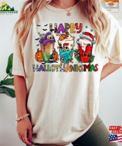 Happy Hallothanksmas Sweatshirt Halloween Gift For Women Christmas Unisex 3