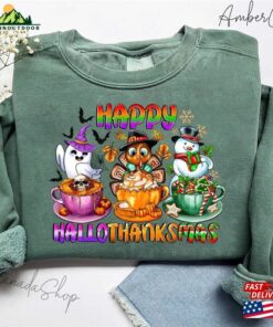 Happy Hallothanksmas Sweatshirt Halloween Thanksgiving Christmas Shirt Hoodie