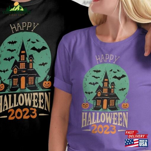 Happy Halloween 2023 Vintage T Shirt Town T-Shirt Classic