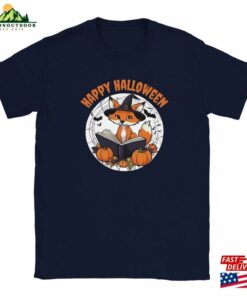 Happy Halloween Funny Fox Reading A Book With His Pumpkins Classic Unisex Crewneck T-Shirt Hoodie
