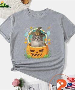 Happy Halloween Pumpkin Norwegian Forest Cat Witch T-Shirt Retro Ghost Hoodie Ghosts Sweatshirt Classic Happy Halloween Pumpkin Norwegian Forest Cat Witch T-Shirt Retro Ghost Hoodie Ghosts Sweatshirt Classic