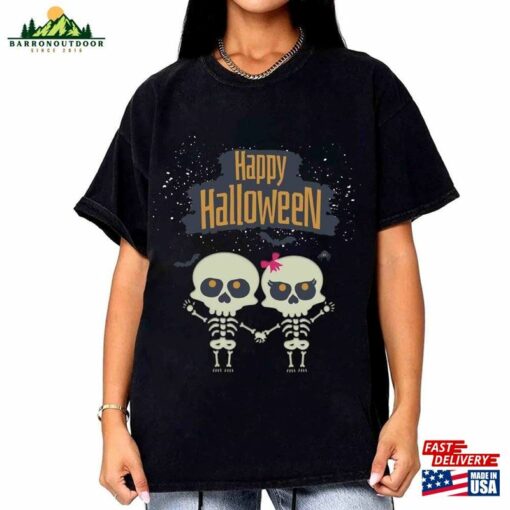 Happy Halloween Shirt Funny Skeletons Gift Skull Unisex Sweatshirt