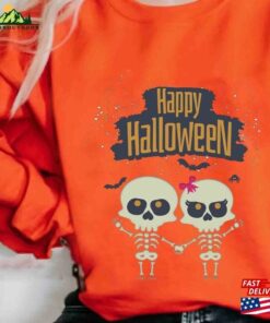 Happy Halloween Shirt Funny Skeletons Gift Skull Unisex Sweatshirt