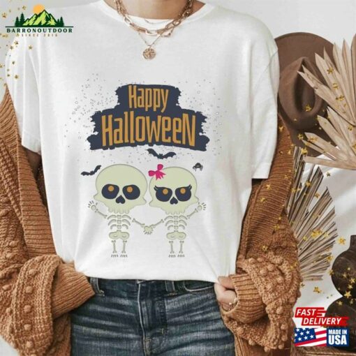 Happy Halloween Shirt Funny Skeletons Gift Skull Unisex Sweatshirt